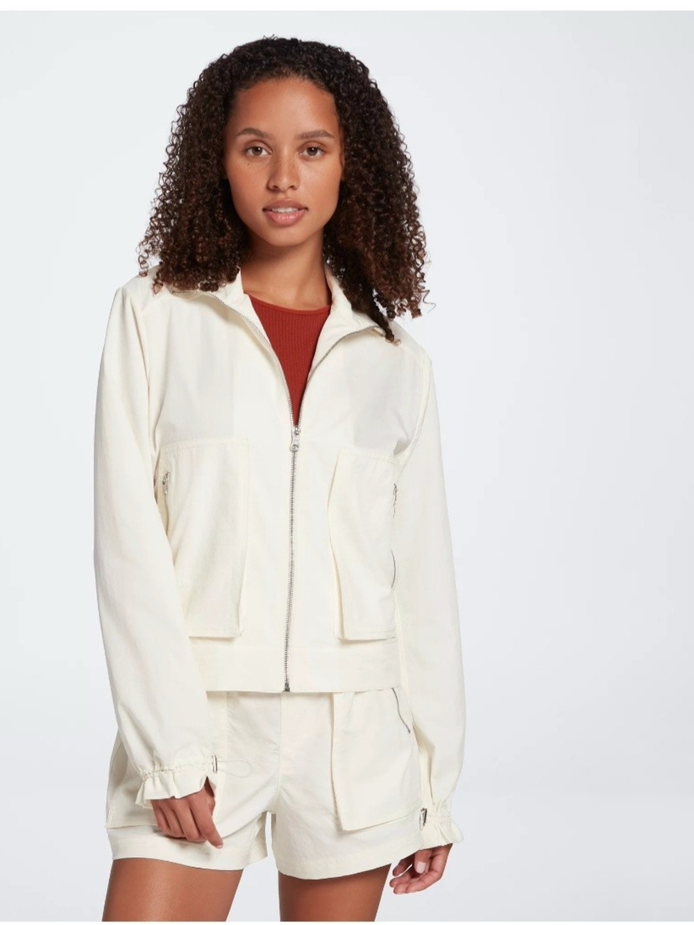 CALIA by Carrie Underwood NWT Cream Zip Front Utility Jacket
